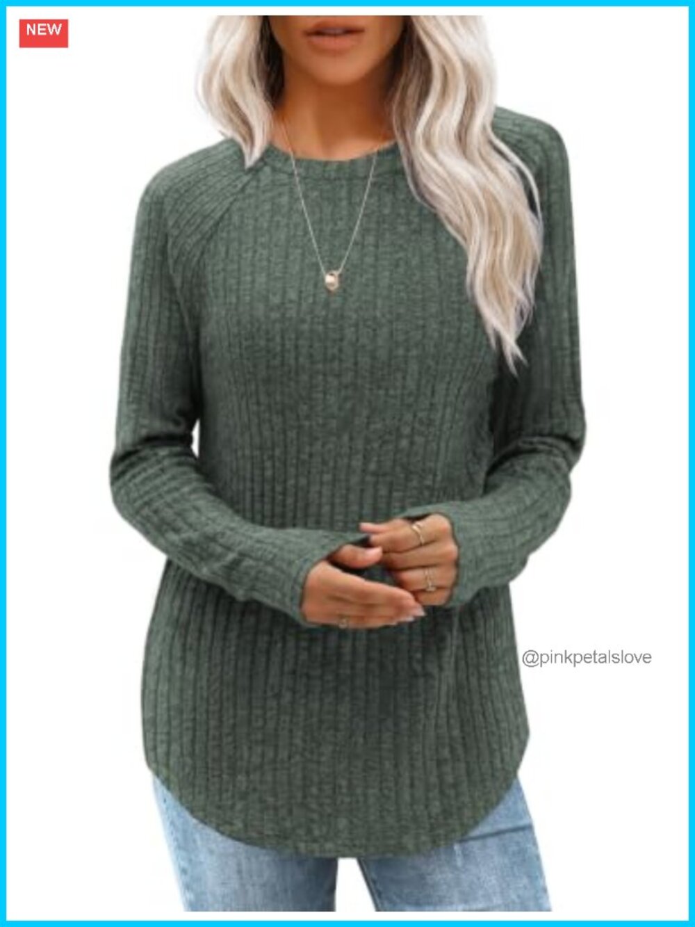 Womens Long Sleeve Tunic Sweater Crewneck High Low Hem Pullover